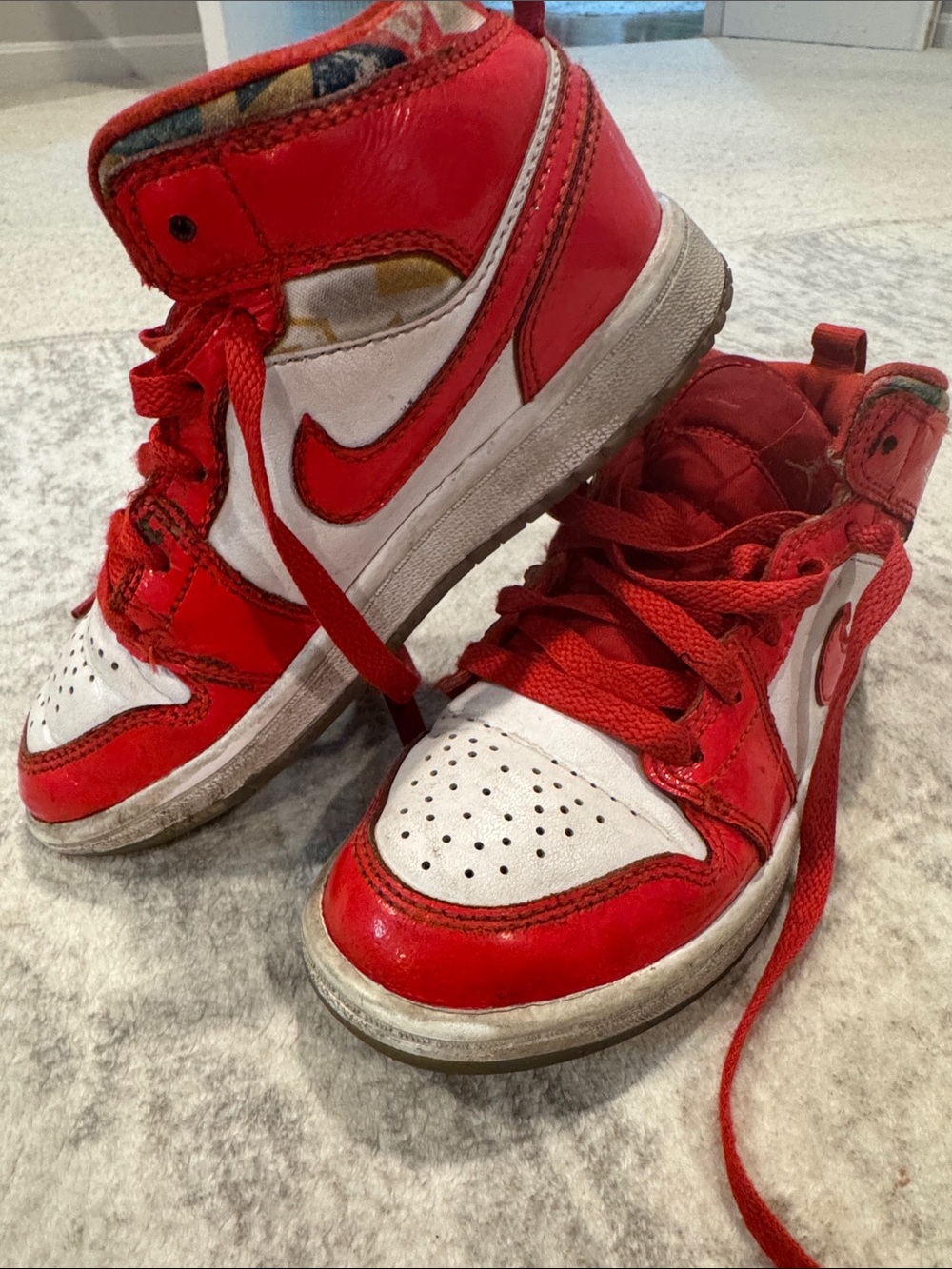 Nike Jordan Mid Kids Red White Sneakers 13C